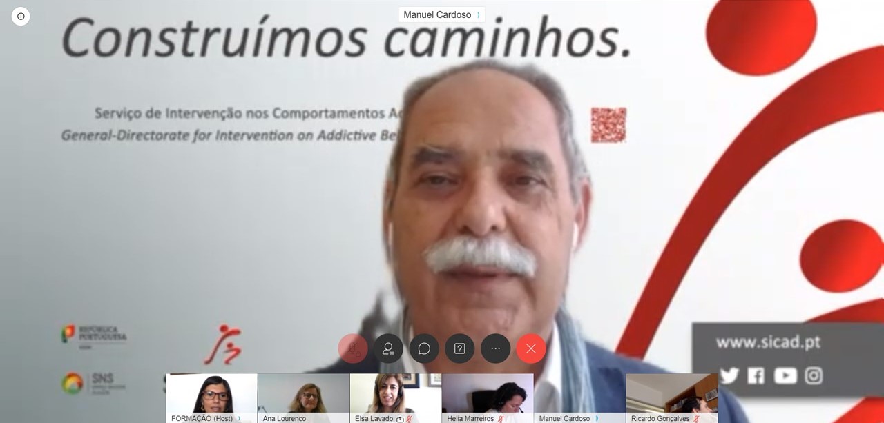 Imagem do dr. Manuel Cardoso na videoconferência SICAD