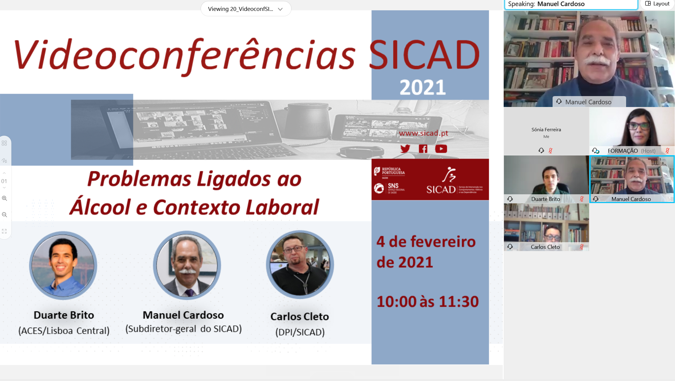 imagem da videoconferência SICAD 